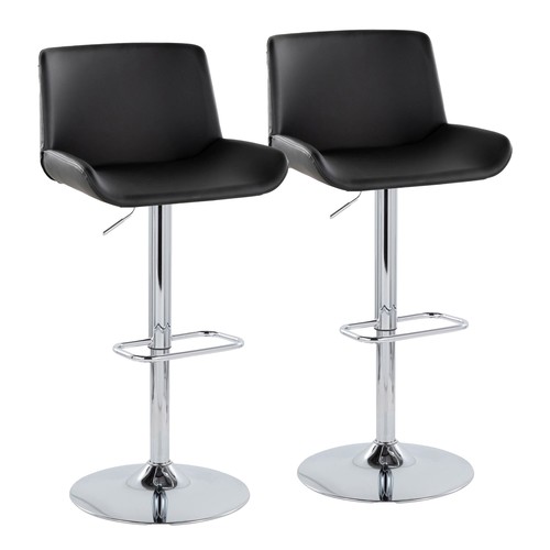 Santi Upholstered Adjustable Barstool - Set Of 2